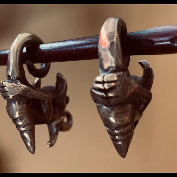 Solid Brass Ear Weights Earrings - Picture 3 of 5